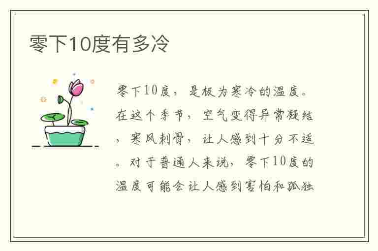 零下10度有多冷(零下10度有多冷水会结冰吗)